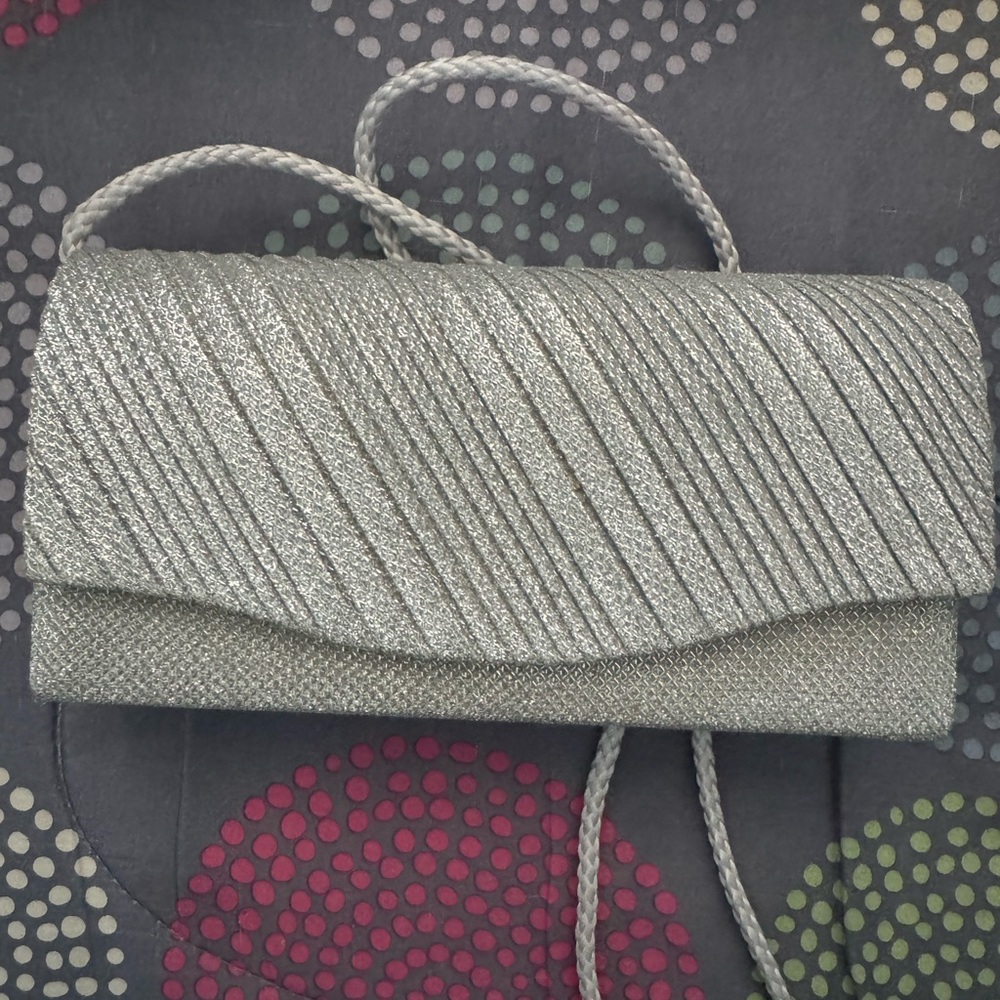 Silver glittery purse